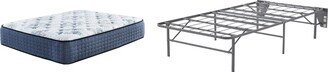 Mt Dana Firm White/Blue 2-Piece Twin Mattress Package