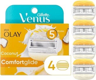 Venus Comfortglide plus Olay Coconut Women's Razor Blade Refills - 4ct