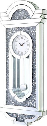 ACME Noralie Vertical Wall Clock in Mirrored and Faux Diamonds