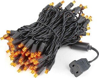 Novelty Lights Inc Novelty Lights Orange 100 LED Christmas Mini Light Set (Black Wire, 34 Feet)