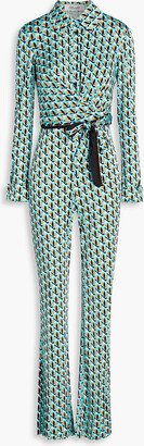 Michele printed jersey wide-leg jumpsuit