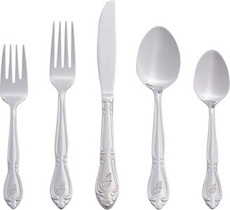 Riverridge Rose 46 Piece Monogrammed Flatware Set - I, Service for 8