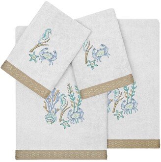 Turkish Cotton Aaron 4Pc Embellished Towel Set-AA