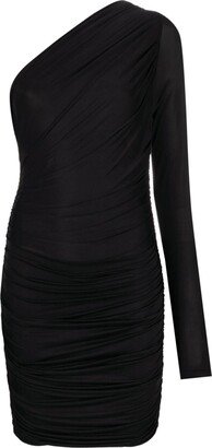 PIla one-sleeve ruched minidress