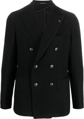 Double-Breasted Corduroy Blazer-AA