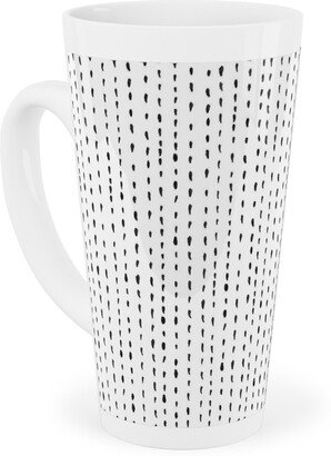 Mugs: Woodland - Little Dots Of Stripes - Black And White Tall Latte Mug, 17Oz, White