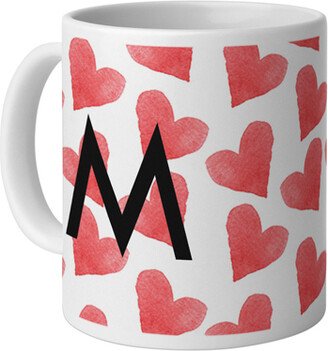 Mugs: Heart Flutter Custom Text Mug, White, 11Oz, Multicolor