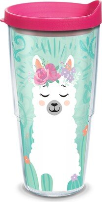 Tervis Llama Flora Made in Usa Double Walled Insulated Tumbler Travel Cup Keeps Drinks Cold & Hot, 24oz, Clear