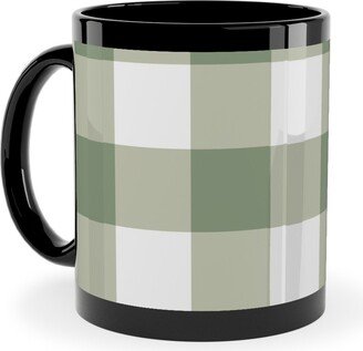 Mugs: Plaid - Green Ceramic Mug, Black, 11Oz, Green