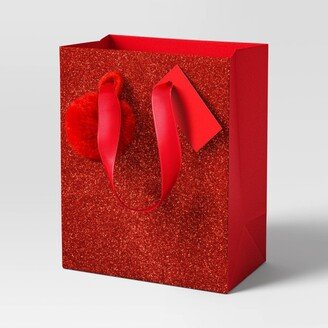 Petite Glittered Christmas Gift Bag Red - Wondershop™