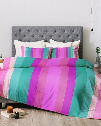 Lisa Argyropoulos Paradise Pink Lines Comforter Set