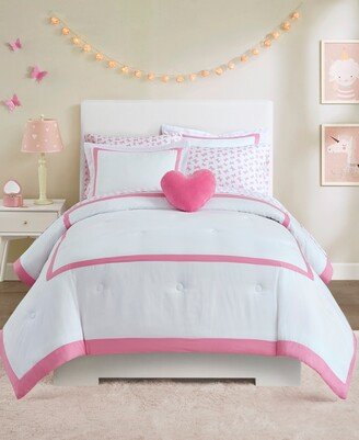 Urban Dreams Closeout! Brooke 6-Pc. Reversible Twin Comforter Set, Created For Macy's - Pink/white