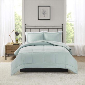 Gracie Mills Sarasota Microcell Down Alternative Comforter Mini Set, Seafoam - California King