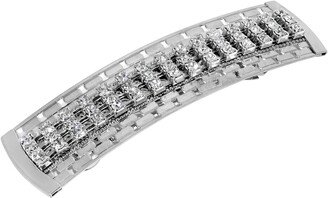 Women's Silver-Tone Large Crystal Hair Barrette