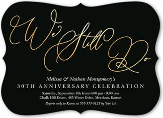 Wedding Anniversary Invitations: Endless Bliss Wedding Anniversary Invitation, Black, 5X7, Matte, Signature Smooth Cardstock, Bracket