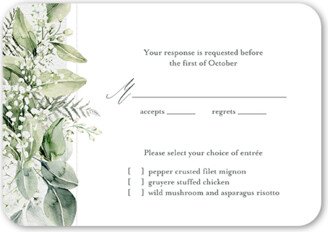 Rsvp Cards: Lovely Lush Wedding Response Card, White, Signature Smooth Cardstock, Rounded