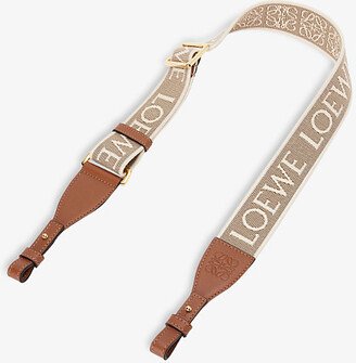 Natural/tan Anagram Loop Cotton and Leather bag Strap