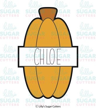 Tall Pumpkin Name Plaque Cookie Cutter