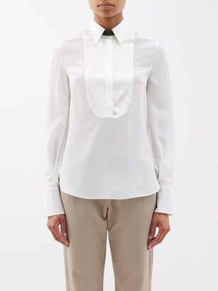 Monili-trim Silk Crepe De Chine Shirt