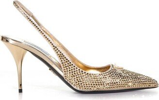 Crystals-Embellished Slingback Pumps