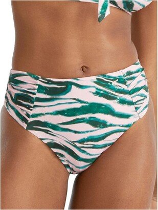 Birdsong Women's Anima Instinct Ruched High-Waist Bikini Bottom - S20154-ANIST L Anima Instinct