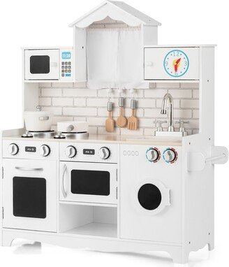 Wooden Kids Kitchen with Washing Machine - 31 x 12 x 35