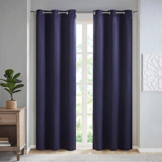 Gracie Mills 2-pc Taren Solid Blackout Triple Weave Grommet Top Curtain Panel Pair - 42x84
