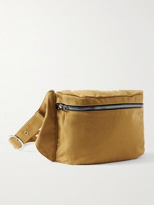 Logo-Print Appliquéd Cotton-Canvas Belt Bag