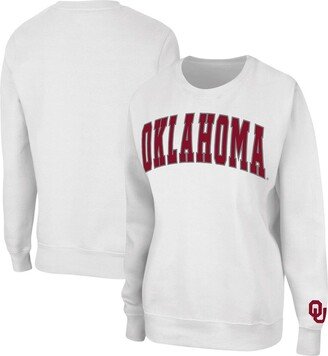 Women's White Oklahoma Sooners Campanile Pullover Sweatshirt