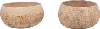 Decorative Hand-Carved Coconut Shell Bowl, 2 Styles