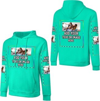 SLHFPX Custom Hooded Sweatshirt For Men Or Women Customize Personalized Add Design Your Text Photo Logo Hoodie Sweatshirt Mint Green 3 X- Large