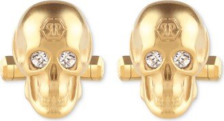 Gold-Tone Ip Stainless Steel 3D $kull Cuff Links