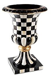 Mackenzie-Childs Courtly Check Pedestal Tabletop Urn