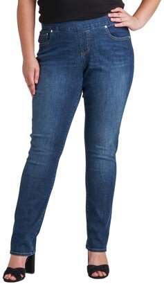 Plus Size Peri Mid Rise Straight Leg Pull-On Jeans