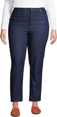 Women's Plus Size Recover High Rise Straight Leg Ankle Blue Jeans