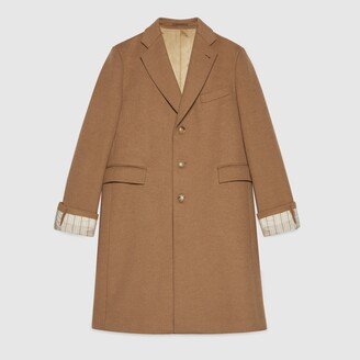 Camelhair coat with cities label