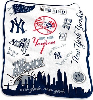 New York Yankees 50'' x 60'' Native Raschel Plush Throw Blanket - White, Black