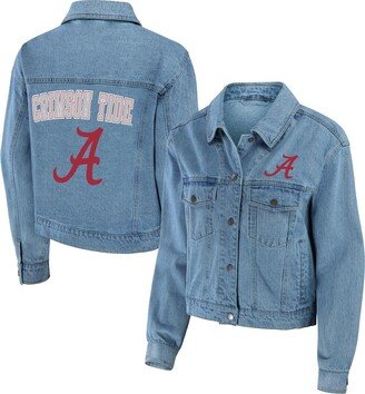 Women's Wear by Erin Andrews Alabama Crimson Tide Button-Up Denim Jacket