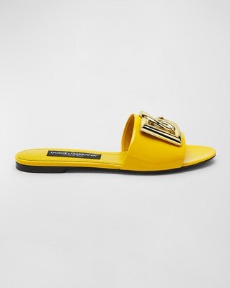 Medallion Patent Flat Sandals