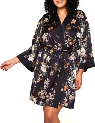 Plus Size Geri Lux Floral Satin Robe