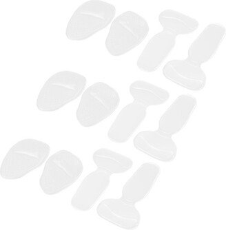 Unique Bargains Silicone Heel Support Cup Pads Orthotic Insole Plantar Care Heel Pads 12Pcs PU Clear