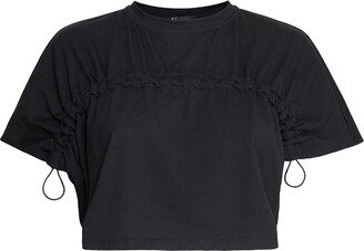 Audrey Vallens Spades 2 Gathered Detail Crop Tee