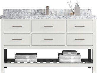 Parker 60 In. W X 22 D Single Sink Bathroom Vanity in White With Quartz Or Marble Countertop | Modern Vanity Premium Q