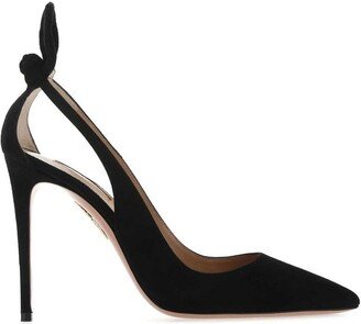 Bow Tie Pointed Toe Slingback Pumps