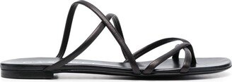 Strappy Leather Flip Flops