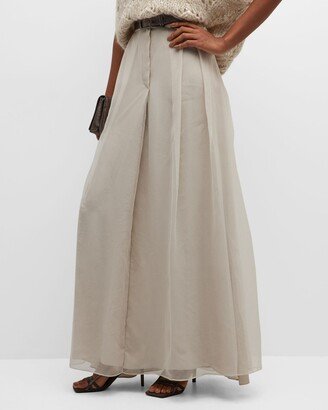 Georgette Pleated Maxi Skirt