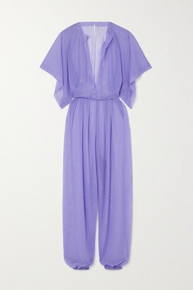 Stretch-tulle Jumpsuit - Purple