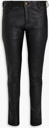 Stretch-leather skinny pants