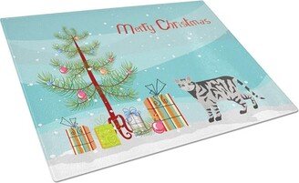 CK4618LCB European Shorthair No.2 Cat Merry Christmas Glass Cutting Board