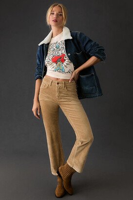 The Yaya Mid-Rise Corduroy Crop Flare Jeans-AA